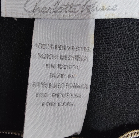 Charlotte Russe Black & Cream Burnout Lace Embroidery Sheath Dress/Top - Picture 5 of 5